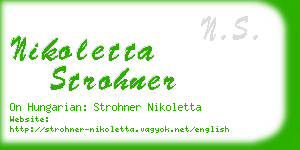 nikoletta strohner business card